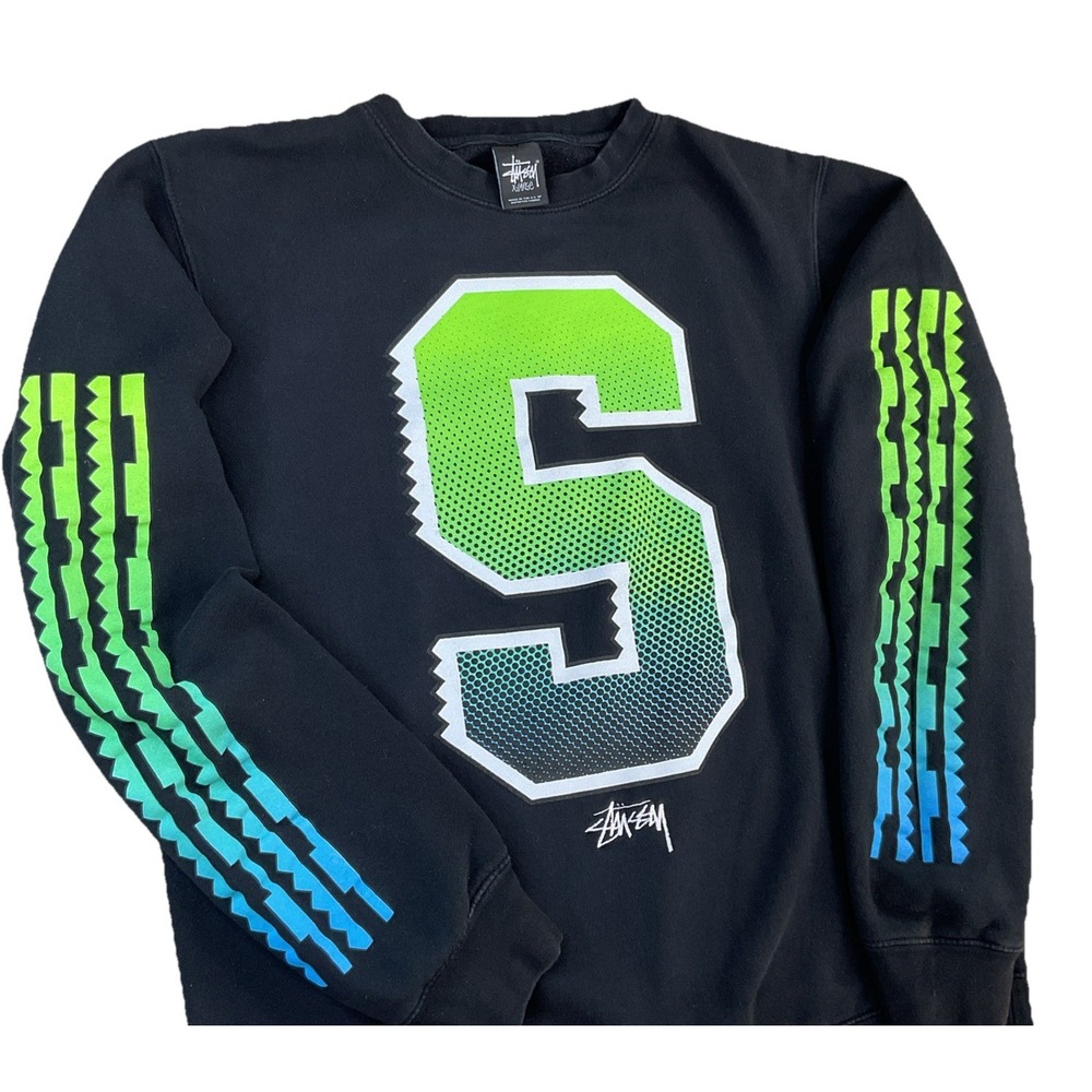 Vintage Stussy Sweatshirt Pullover Big‎ S Graphic Logo Y2K Skater Grunge Men XL